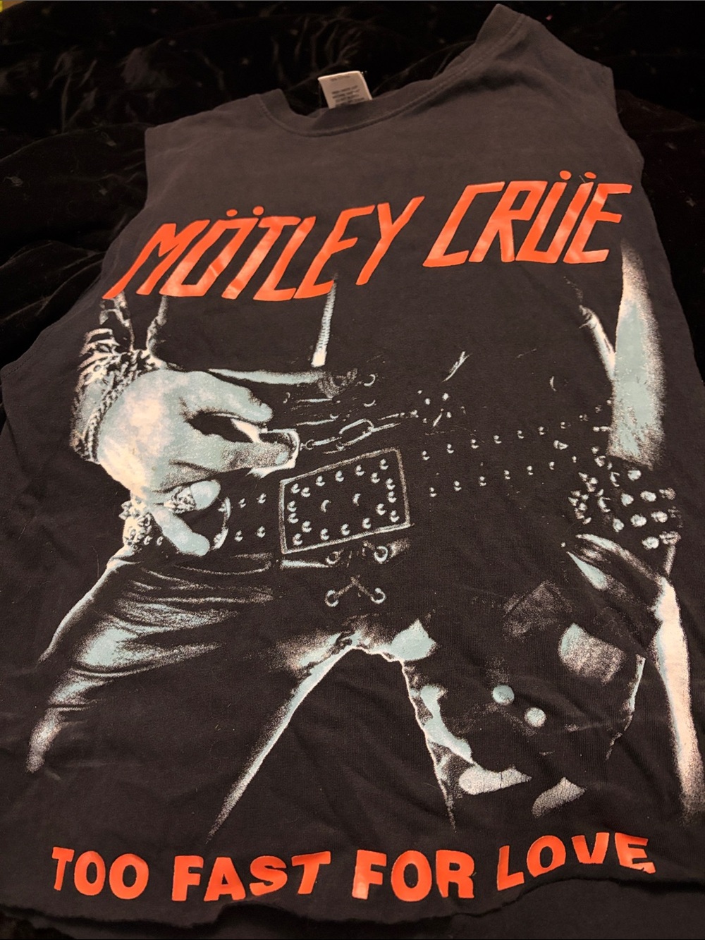 Motley Crue Too Fast For Love Crop Tee - Black
